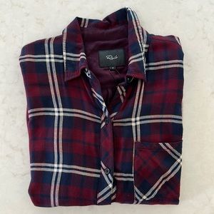 NEW - RAILS Hunter Plaid Flannel Gemini Shirt in Cranberry Honey Lurex